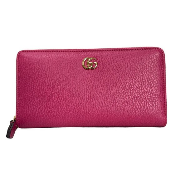 Auth GUCCI GG Marmont 456117 Pink Leather - Long Wallet - Picture 2 of 6